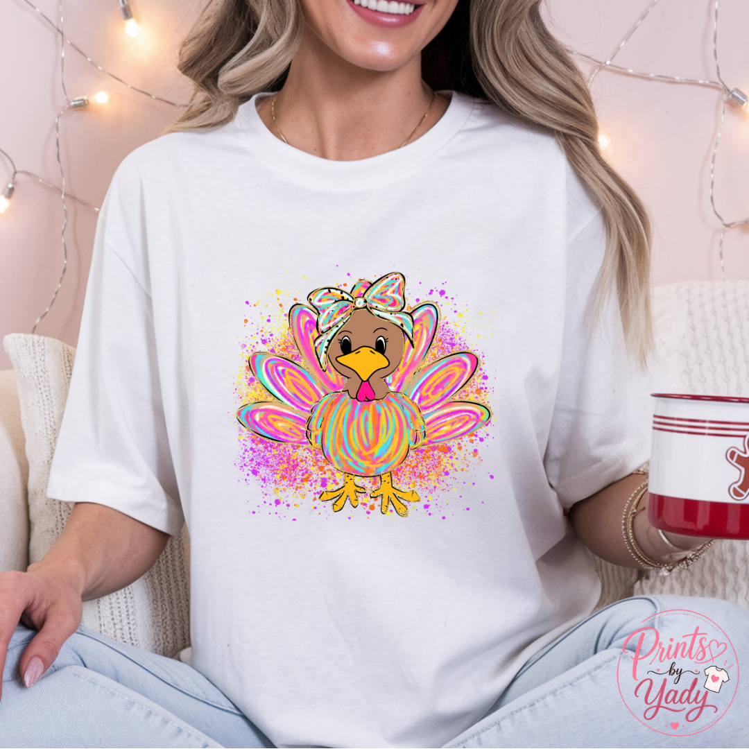 Colorful Turkey Thanksgiving Tee