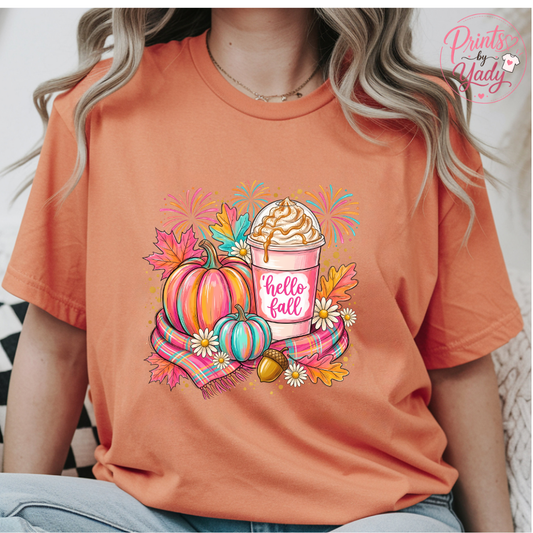 Hello Fall Pumpkin Coffee Tee